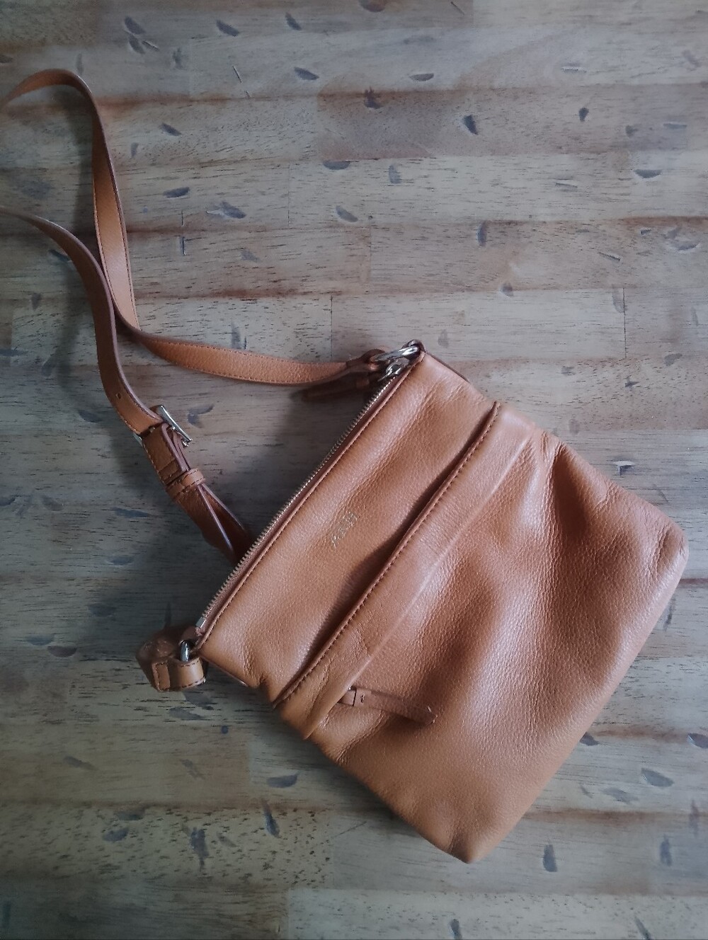 Mark & Graham Tan Leather Crossbody Bag